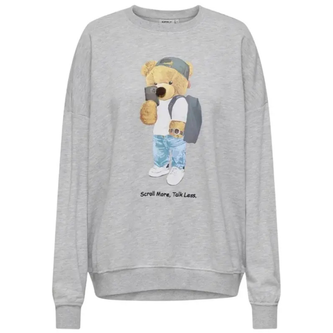 ONLY Sivi Ženski Duks ONLTEDDY